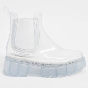 ASOS Design Gadget Chunky Clear Wellie Rain Boots